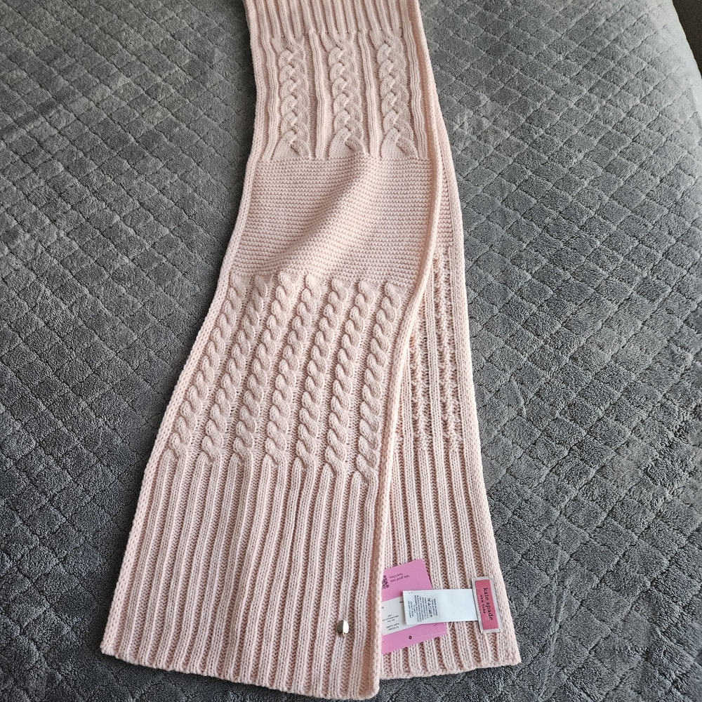 Kate Spade Pink Cable Knit Scarf
